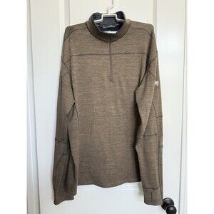 KUHL Men’s Ryser Sweater Brown 1/4 Zip‎ XXL Outdoor Hiking Moisture Wick Layer